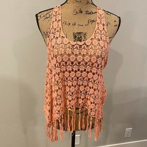 [Delusive] Pink Crochet Tanktop